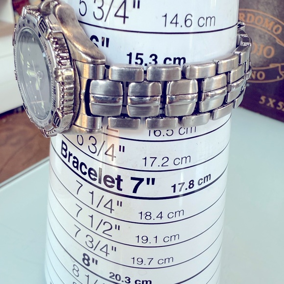 Fossil Blue Watch Unisex Diving Classic Silver Tone Stainless Steel new battery - Picture 4 of 8